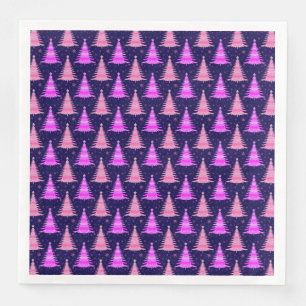 Weihnachtsbaumen Rosa blaues Muster Design Serviette
