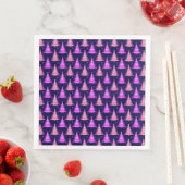 Weihnachtsbaumen Rosa blaues Muster Design Serviette (Beispiel)