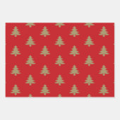 Weihnachtsbaumen Rot dunkelkieferngrün schwarz und Geschenkpapier Set (Vorderseite)