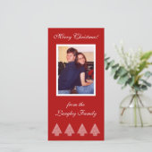 Weihnachtsbaumen Rot Feiertagskarte (Stehend Vorderseite)