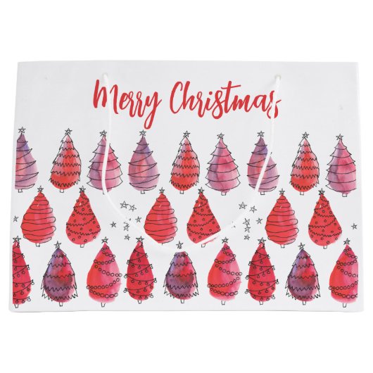 Weihnachtsbaumen Rot Große Geschenktüte (Vorderseite)