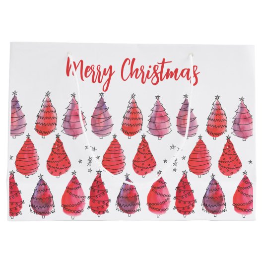 Weihnachtsbaumen Rot Große Geschenktüte (Rückseite)