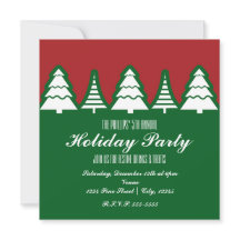 Weihnachtsbaumen Rot & Grün Einladungen