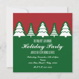 Weihnachtsbaumen Rot & Grün Einladungen