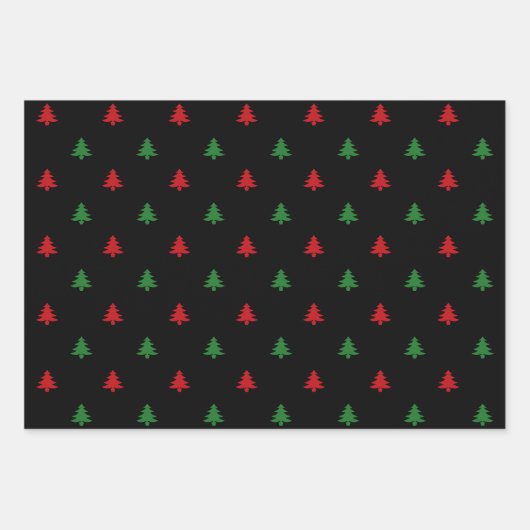 Weihnachtsbaumen, rot-grüne geschenkpapier set (Vorderseite 3)