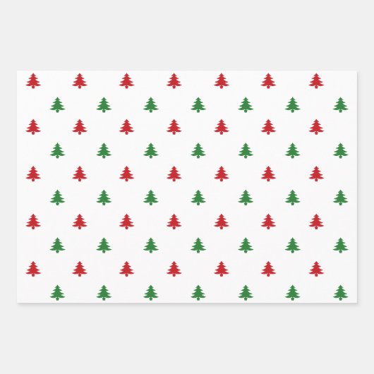 Weihnachtsbaumen, rot-grüne geschenkpapier set (Vorderseite)