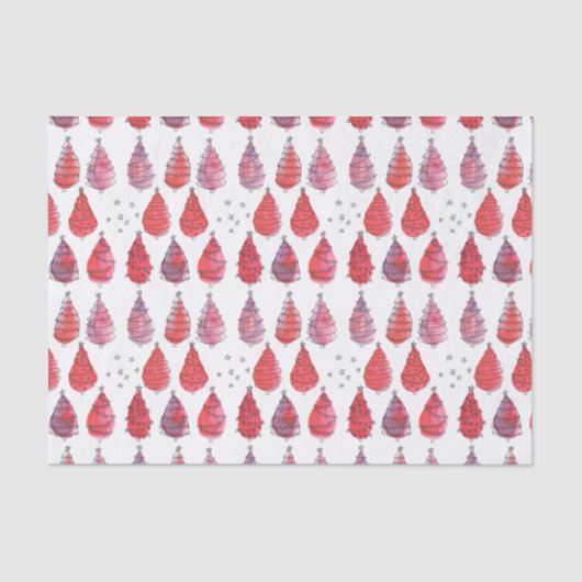 Weihnachtsbaumen Rot Seidenpapier (Vorderseite)