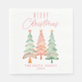 Weihnachtsbaumen Rotes Party Serviette (Vorderseite)