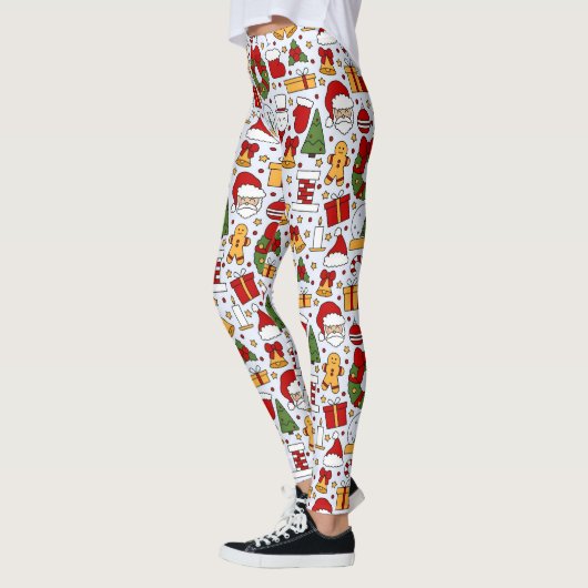 Weihnachtsbaumen Santa Bells Ingwergebäck Leggings (Links)