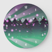 Weihnachtsbaumen Schatten von Grün Große Wanduhr (Vorderseite)