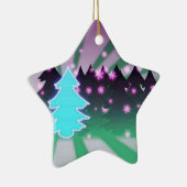 Weihnachtsbaumen Schatten von Grün Keramikornament (Rechts)