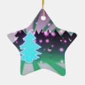 Weihnachtsbaumen Schatten von Grün Keramikornament (Hinten)