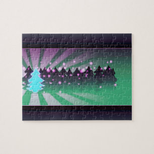 Weihnachtsbaumen Schatten von Grün Puzzle