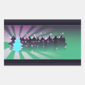 Weihnachtsbaumen Schatten von Grün Rechteckiger Aufkleber (Vorderseite)