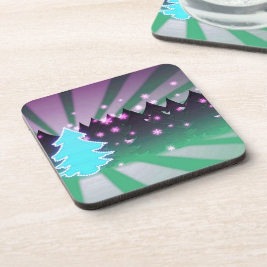 Weihnachtsbaumen Schatten von Grün Untersetzer (Linke Seite)