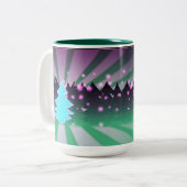 Weihnachtsbaumen Schatten von Grün Zweifarbige Tasse (Vorderseite Links)