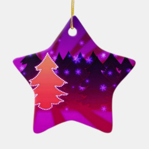 Weihnachtsbaumen Schattierungen von Lila Keramik Ornament