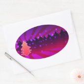 Weihnachtsbaumen Schattierungen von Lila Ovaler Aufkleber (Umschlag)