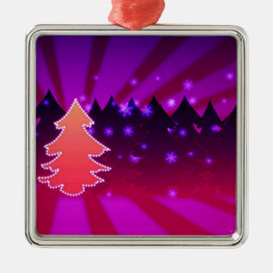 Weihnachtsbaumen Schattierungen von Lila Silbernes Ornament