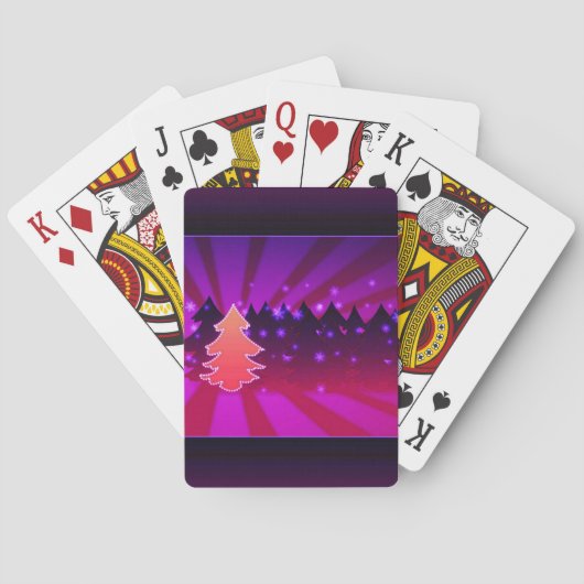 Weihnachtsbaumen Schattierungen von Lila Spielkarten (Rückseite)