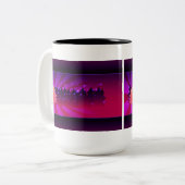 Weihnachtsbaumen Schattierungen von Lila Zweifarbige Tasse (Vorderseite Links)