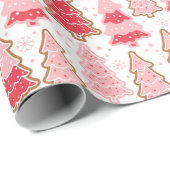 Weihnachtsbaumen Schneeflocken Polka Dots Weihnach Geschenkpapier (Rolleneckpunkt)