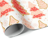 Weihnachtsbaumen Schneeflocken Polka Dots Weihnach Geschenkpapier (Rolleneckpunkt)