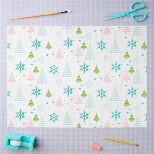 Weihnachtsbaumen Schneeflocken Weiße Weihnachtsfei Seidenpapier (Basteln)