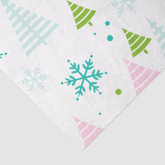 Weihnachtsbaumen Schneeflocken Weiße Weihnachtsfei Seidenpapier (Ausschnitt)