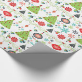 Weihnachtsbaumen Schneeflocken Wrapping Paper Geschenkpapier (Ecke)