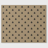 Weihnachtsbaumen schwarz & braun Kraft Muster rust Geschenkpapier (Flach)