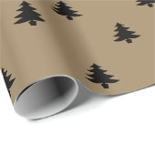Weihnachtsbaumen schwarz & braun Kraft Muster rust Geschenkpapier (Rolleneckpunkt)