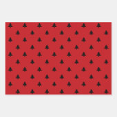 Weihnachtsbaumen, schwarz-grün-braune Krawatte Geschenkpapier Set (Vorderseite 2)