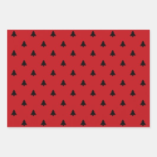 Weihnachtsbaumen, schwarz-grün-braune Krawatte Geschenkpapier Set (Vorderseite 2)