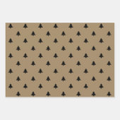 Weihnachtsbaumen, schwarz-grün-braune Krawatte Geschenkpapier Set (Vorderseite)