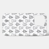 Weihnachtsbaumen Schwarz-Weiß-Muster Case-Mate iPhone Hülle (Rückseite (Horizontal))