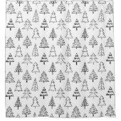 Weihnachtsbaumen Schwarz-Weiß-Muster Duschvorhang (Vorderseite)