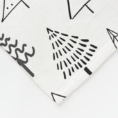 Weihnachtsbaumen Schwarz-Weiß-Muster Fleecedecke (Ecke)