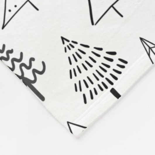 Weihnachtsbaumen Schwarz-Weiß-Muster Fleecedecke (Ecke)