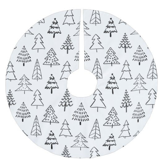 Weihnachtsbaumen Schwarz-Weiß-Muster Polyester Weihnachtsbaumdecke (Vorderseite)