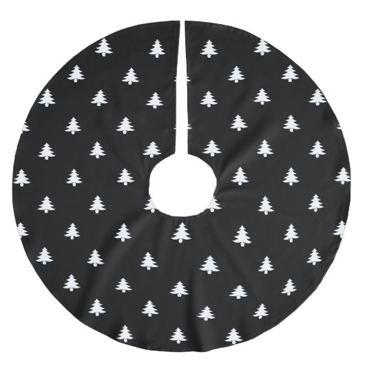 Weihnachtsbaumen Schwarz-weißes Muster niedlich mo Polyester Weihnachtsbaumdecke (Vorderseite)