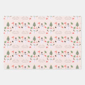 Weihnachtsbaumen Snowmen Kerzen Vorstellung Weihna Geschenkpapier Set (Vorderseite 3)