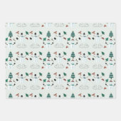 Weihnachtsbaumen Snowmen Kerzen Vorstellung Weihna Geschenkpapier Set (Vorderseite)