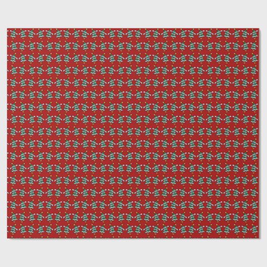 Weihnachtsbaumen tanzen Xmas Pixel Art Pattern Geschenkpapier (Flach)