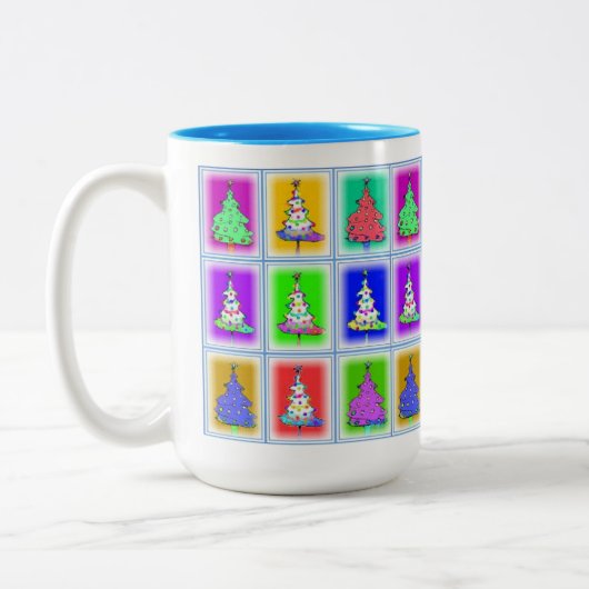 Weihnachtsbaumen-Tasse Zweifarbige Tasse (Links)