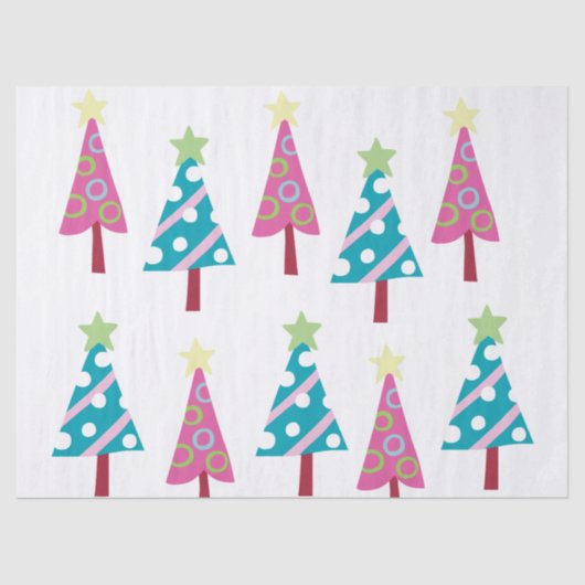 Weihnachtsbaumen Tissue Weihnachten Rosa & Blau Seidenpapier (Vorderseite)