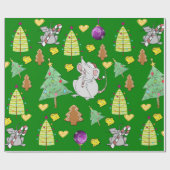 Weihnachtsbaumen Umschlag Papier Maus Grüner Käse Geschenkpapier (Flach)