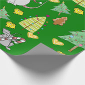 Weihnachtsbaumen Umschlag Papier Maus Grüner Käse Geschenkpapier (Ecke)