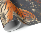 Weihnachtsbaumen und Tigermuster Geschenkpapier (Rolleneckpunkt)