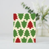 Weihnachtsbaumen Urlaubsmuster Feiertagspostkarte (Stehend Vorderseite)